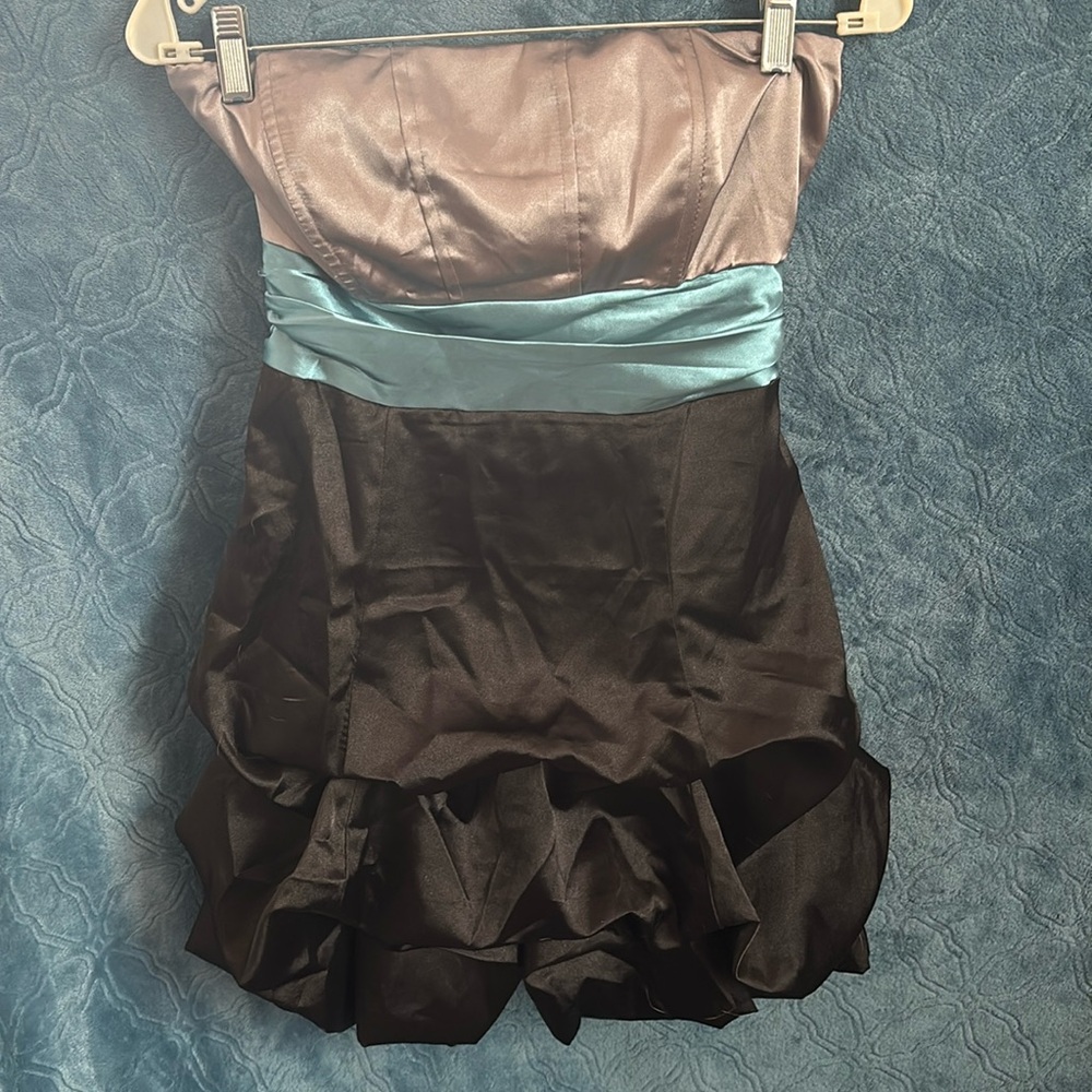 Speechless gray teal and black hoco mini dresss